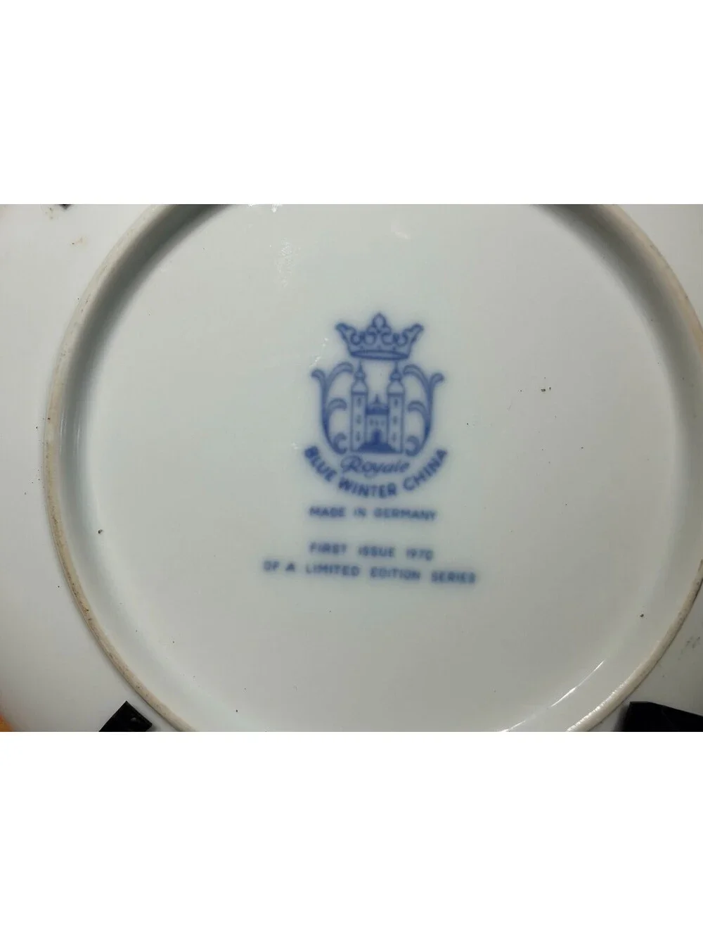 Royal Winter China Collector Plate Blue White Swan Porcelain Germany
